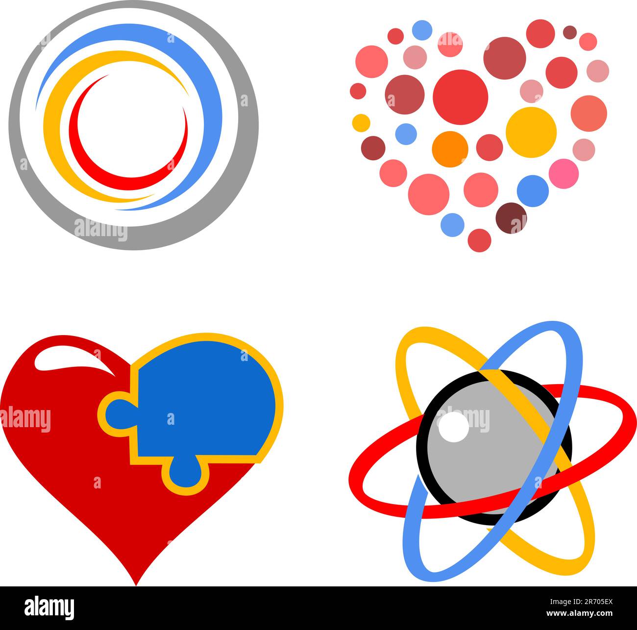 lovely vector heart symbols isolate on white background Stock Vector ...