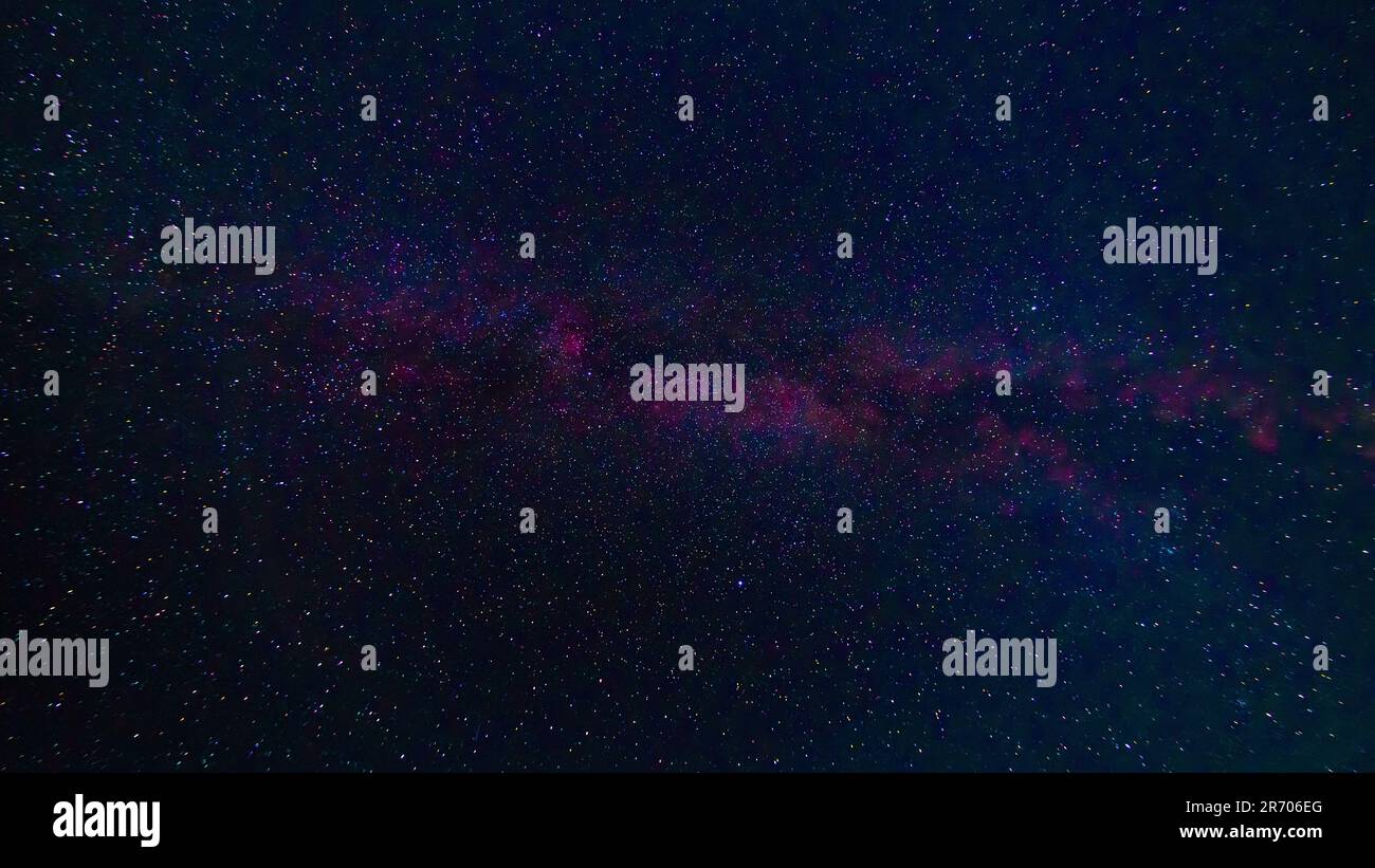 Starry Milky Way at night with stars on the background of a dark blue ...