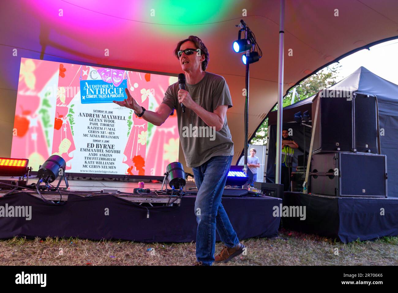 Childerley, Cambridgeshire, UK. 11th June, 2023. Ed Byrne performing at Day 3 Cambridge Club Festival 2023 Childerley, Cambridgeshire, UK. 11th June, 2023. Credit: Gary Stafford/Alamy Live News Credit: Gary Stafford/Alamy Live News Stock Photo