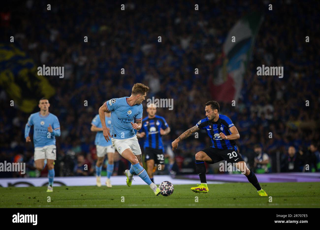 Istanbul, Turkey. 10th Jun 2023. John Stones (City), Hakan Calhanoglu