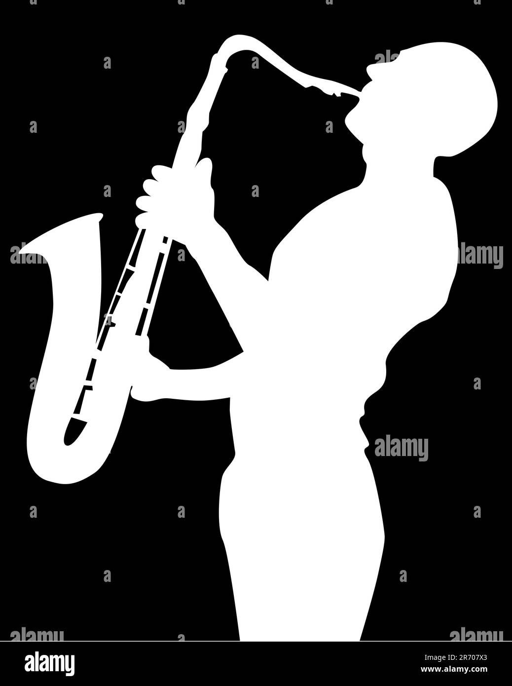 black silhouette of a saxophone player on a black background Stock Vector Image & Art Alamy