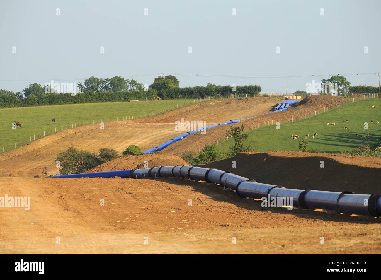 10th June 2023 Anglian waters  Strategic Pipeline Alliance (SPA) running across farmland in Lincolnshire The Strategic Pipeline Alliance (SPA) will be a multi-million-pound investment, once complete, the new network will be longer than any UK motorway Stock Photo