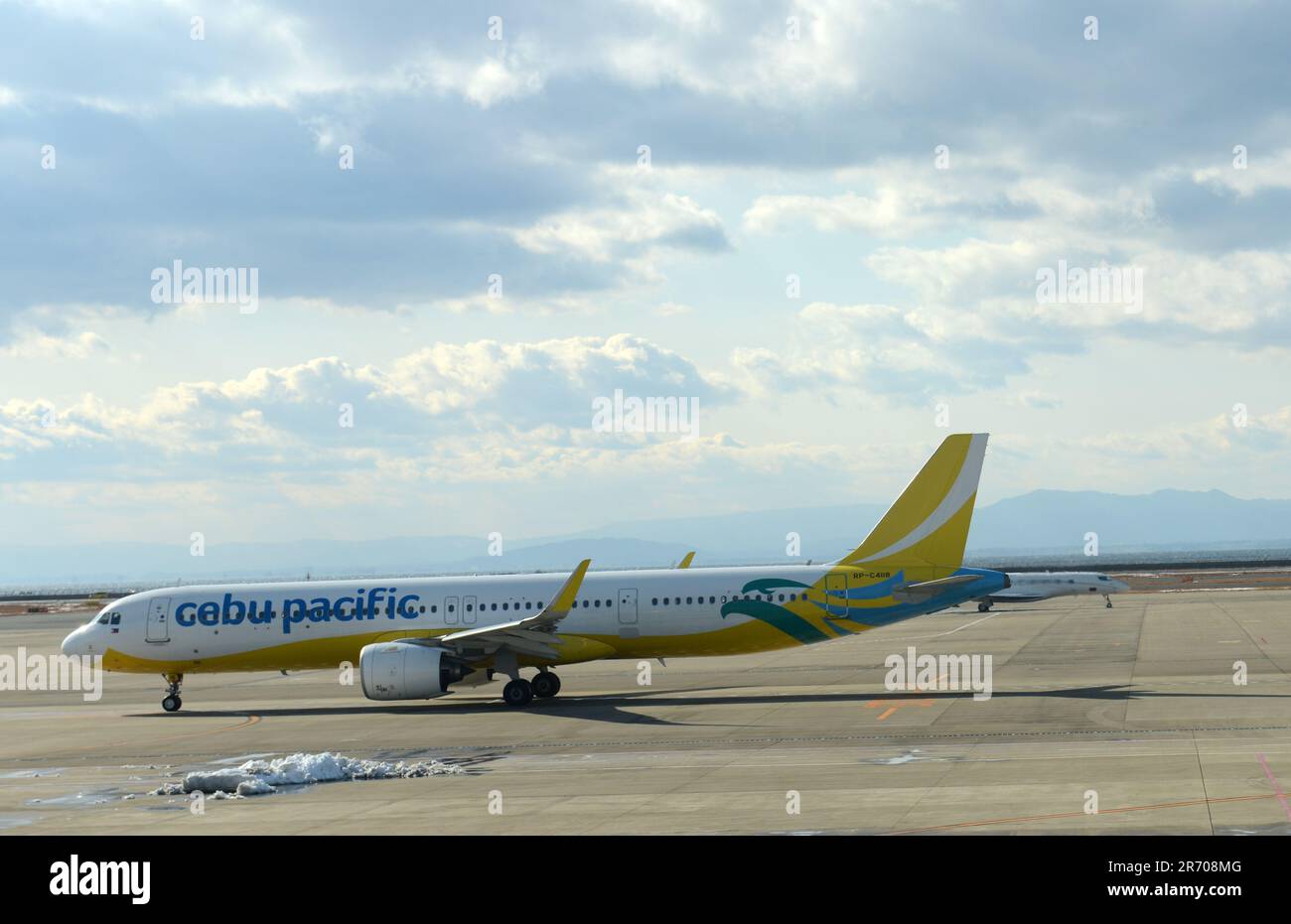 A Cebu Pacific airplane at Chubu Centrair International Airport near Nagoya, Japan. Stock Photo