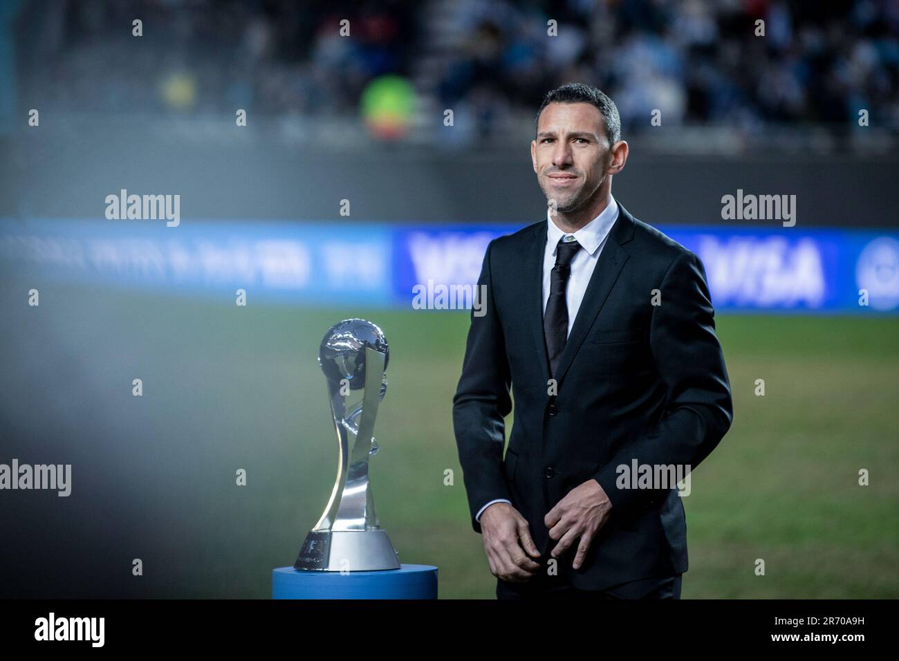 Maximiliano Rodríguez, former player and FIFA U20 World Cup 2001 Champion looks on prior the FIFA U-20 World Cup Argentina 2023 Final match between Italy and Uruguay at Estadio La Plata. Stock Photo