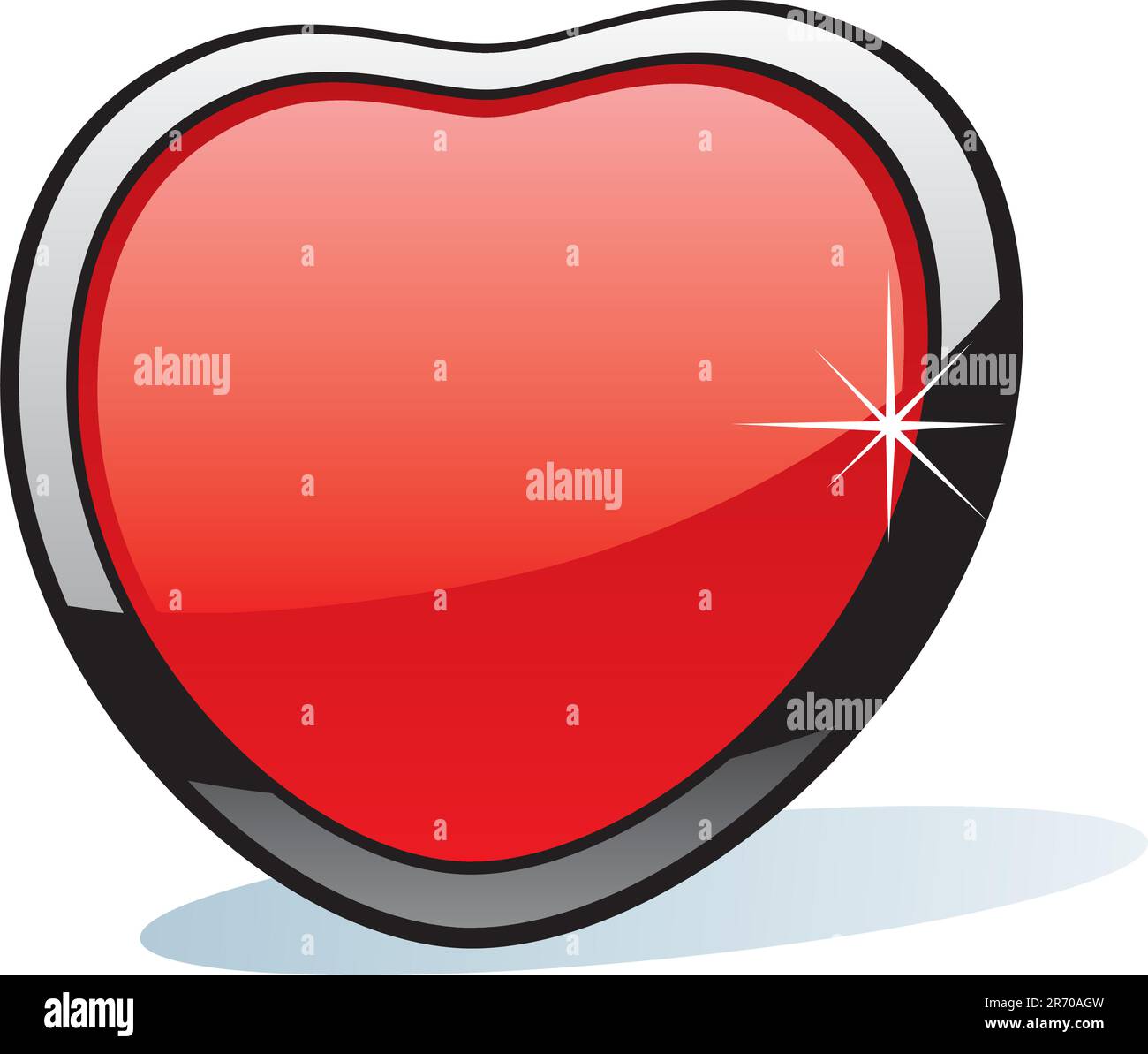 fully editable vector illustration of isolated magnet in heart shape ...