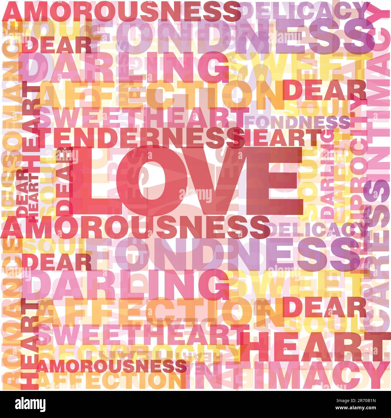 Valentine heart from love words Stock