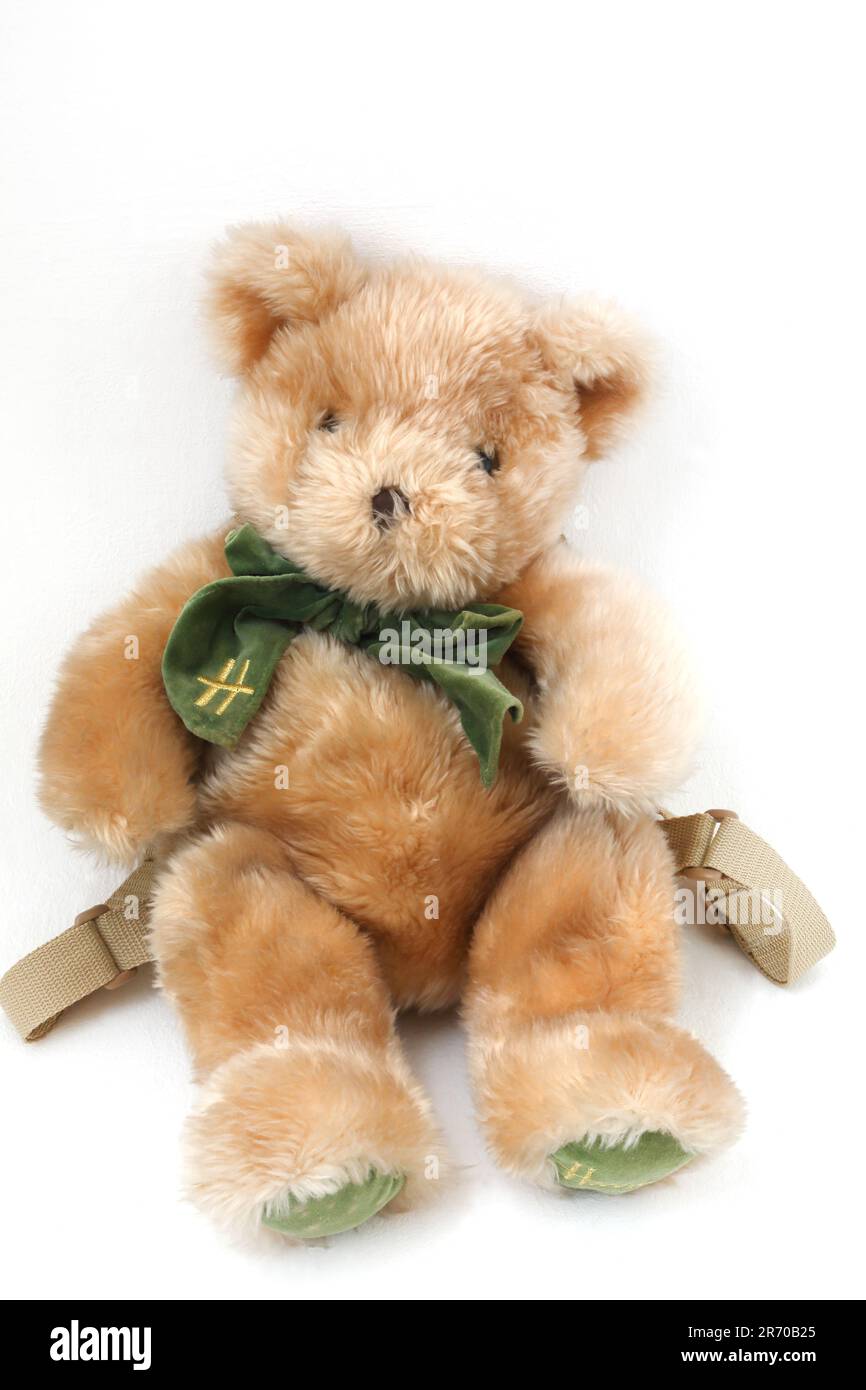 Harrod's Teddy Bear Rucksack Stock Photo