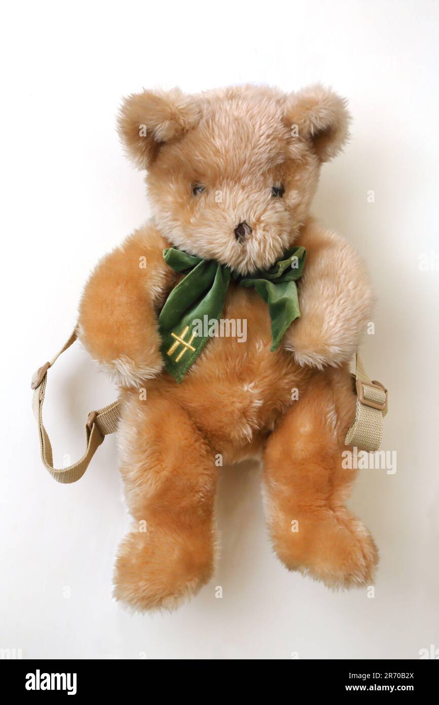 Harrod's Teddy Bear Rucksack Stock Photo