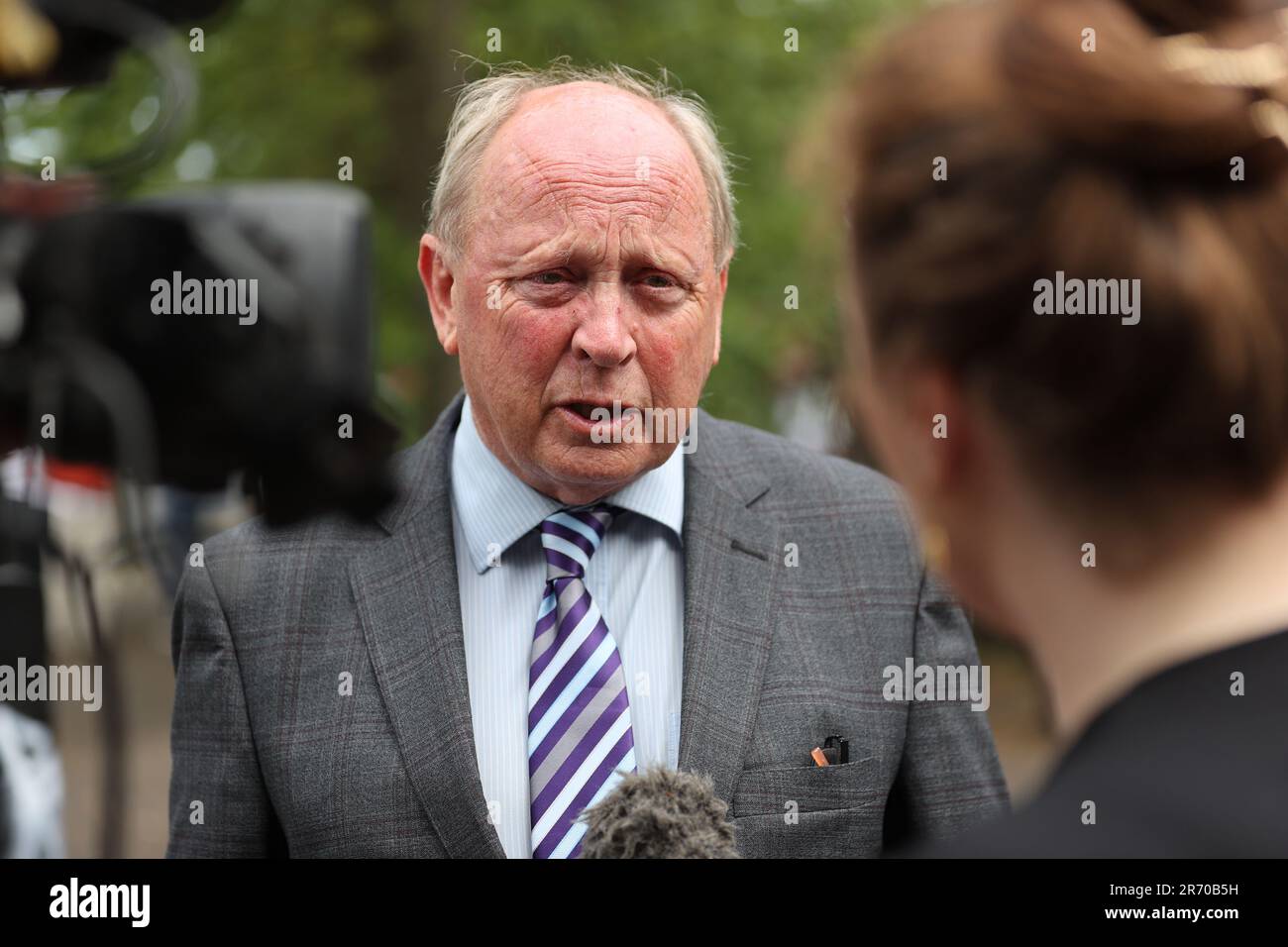 Leader of the Traditional Unionist Voice, Jim Allister MLA, outside