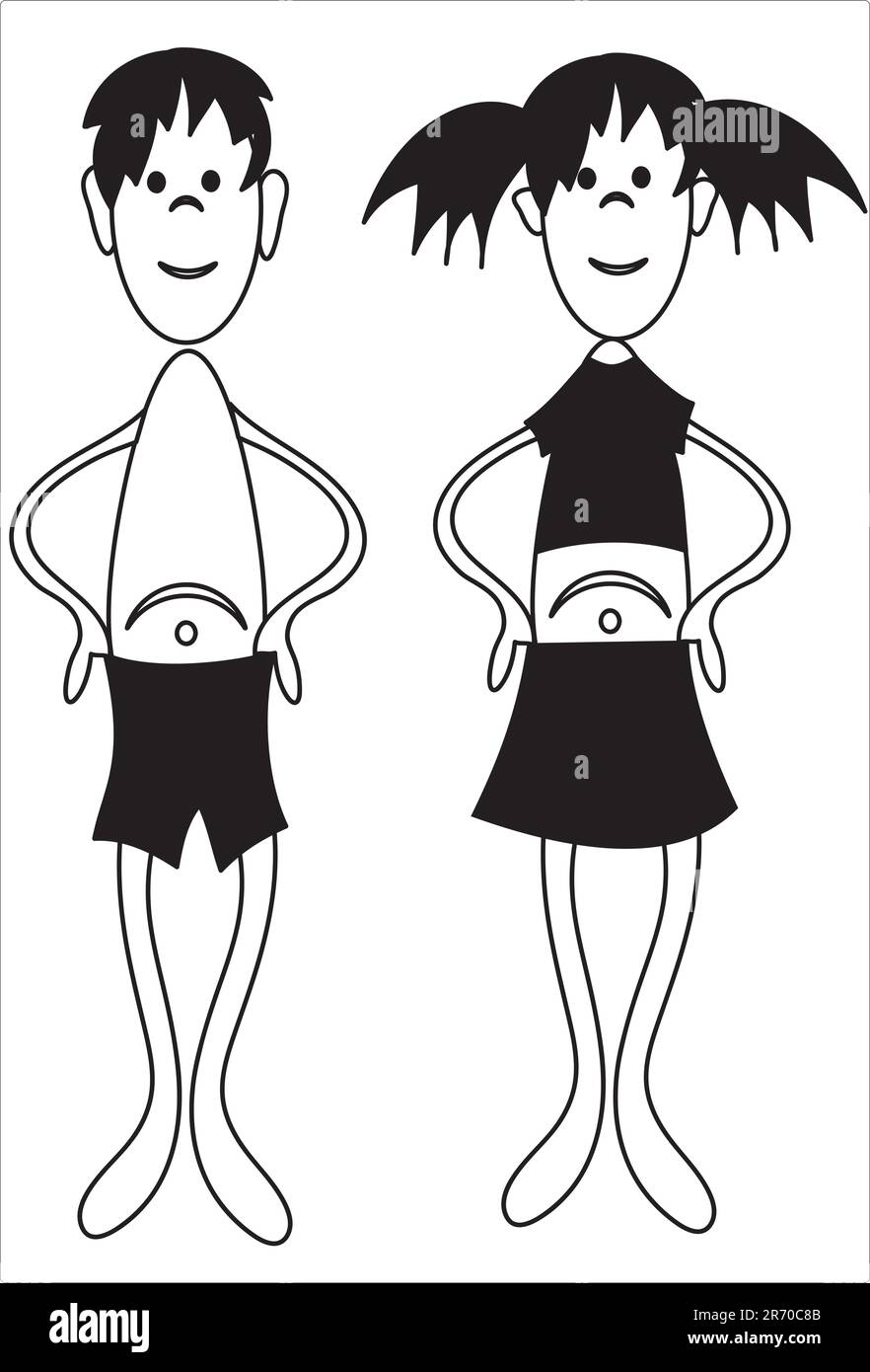 Boy and girl Stock Vector Image & Art Alamy