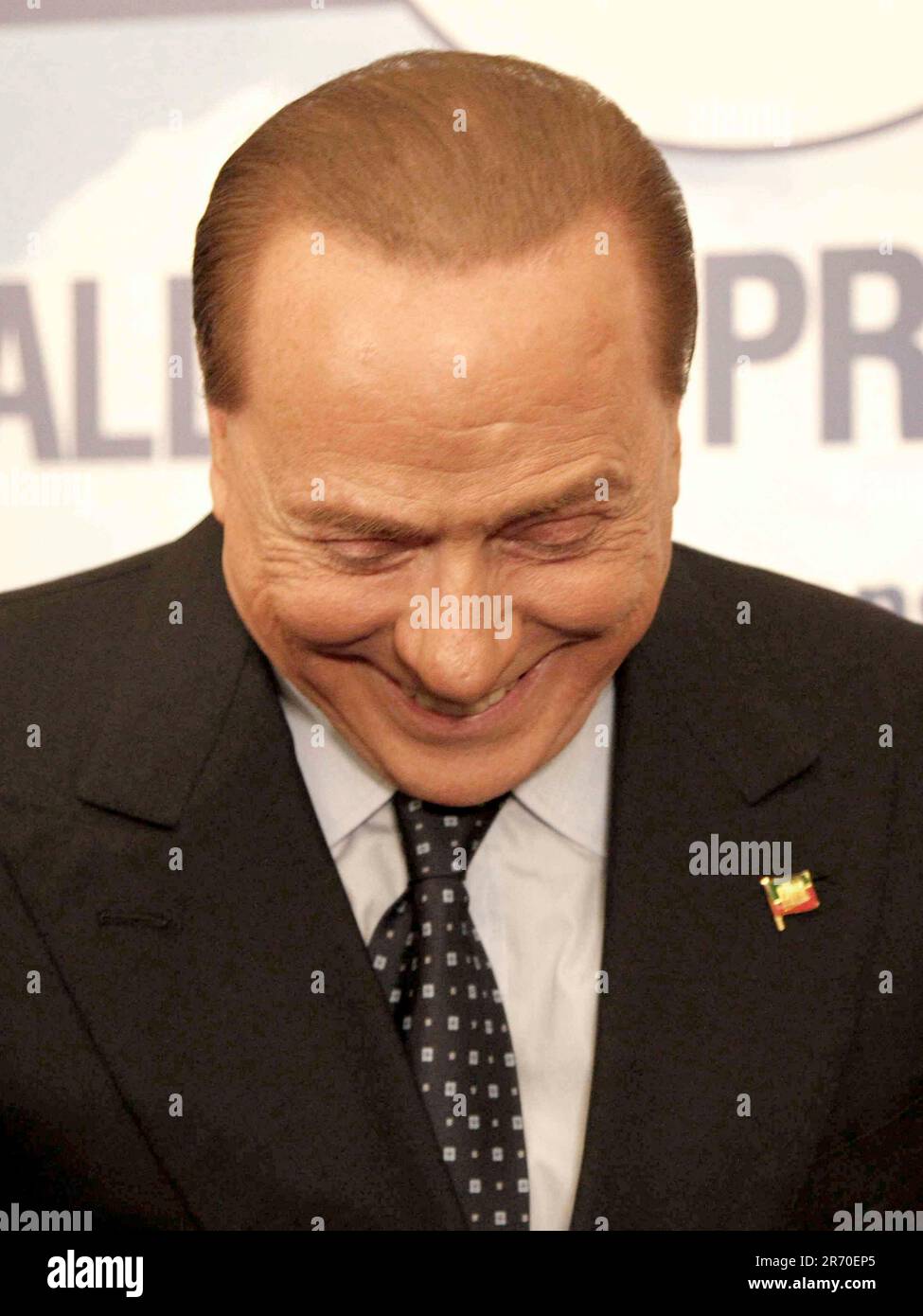 Silvio Berlusconi  a Napoli per il suo tour a sostegno dei candidati prsidenti alle prossime elezioni regionali Stock Photo