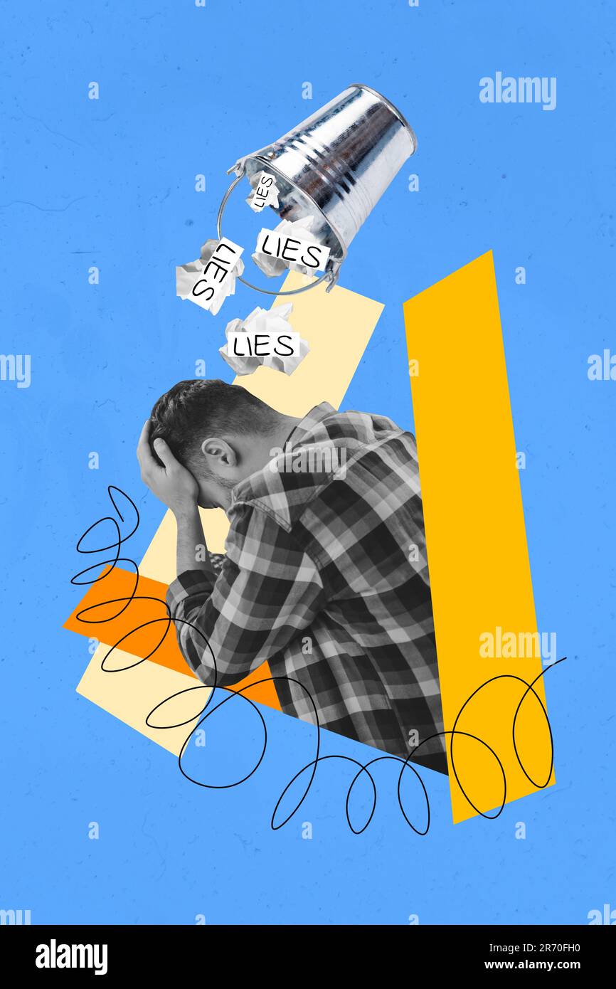 Vertical composite collage artwork concept everyone lies wrong ...