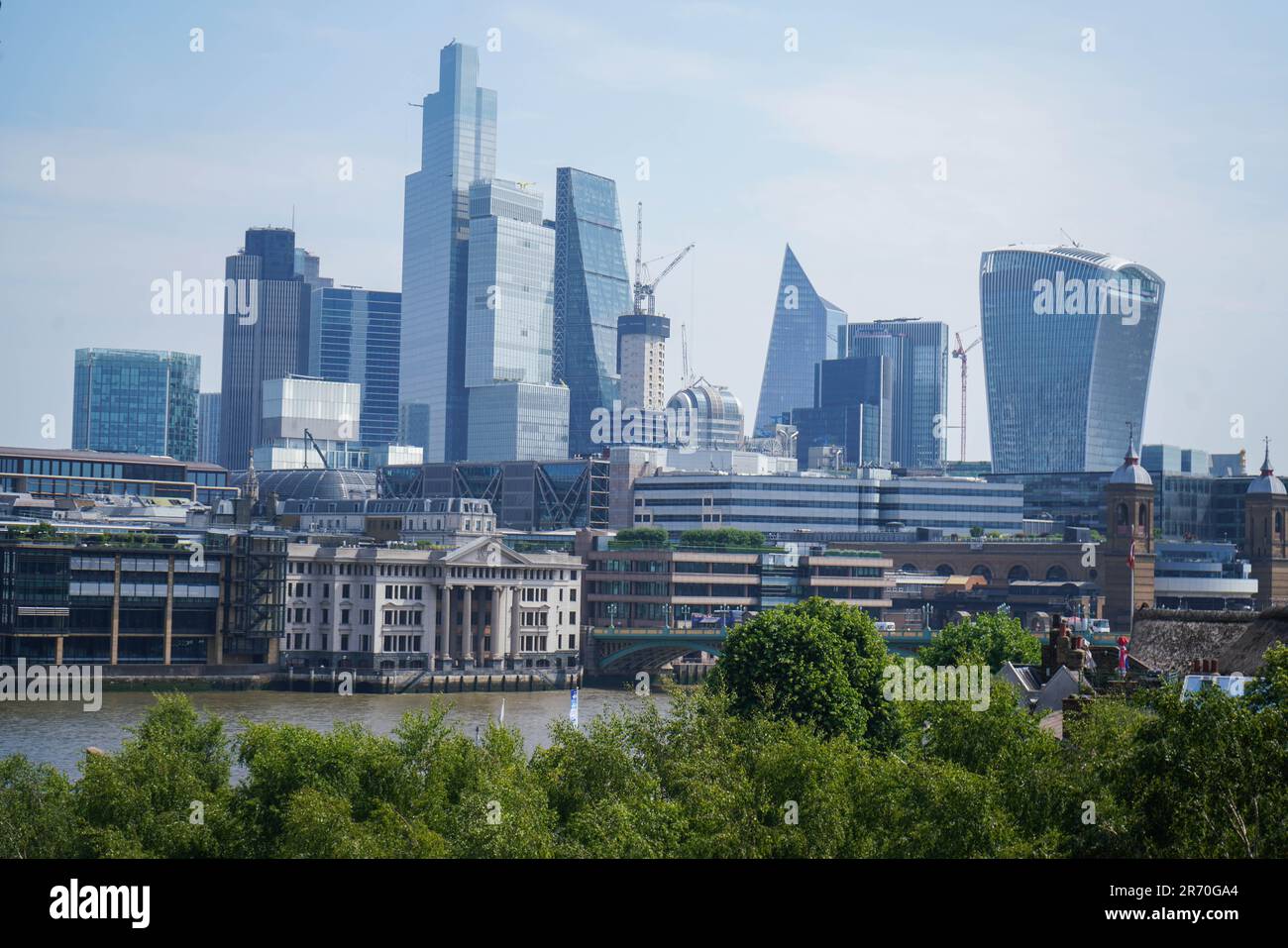 London UK. 12 June 2023 . A view of the city of London financial