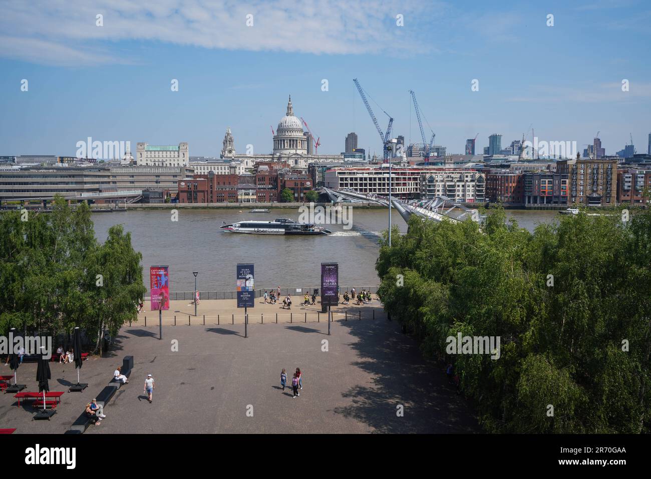 London UK. 12 June 2023 . A view of Saint Paul's cathedral acorss the