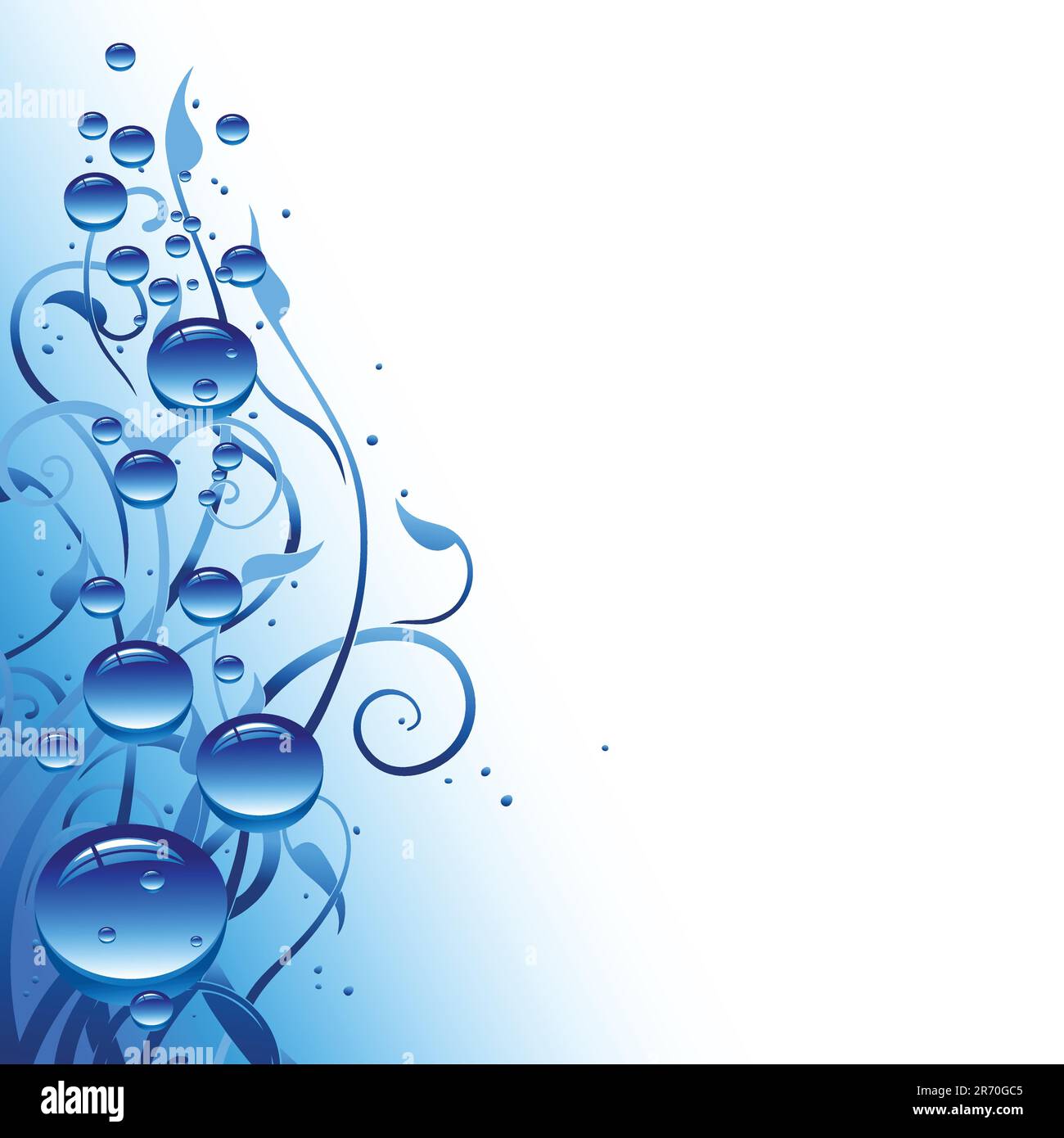 underwater background with bubbles, this illustration may be useful as designer work Stock Vector