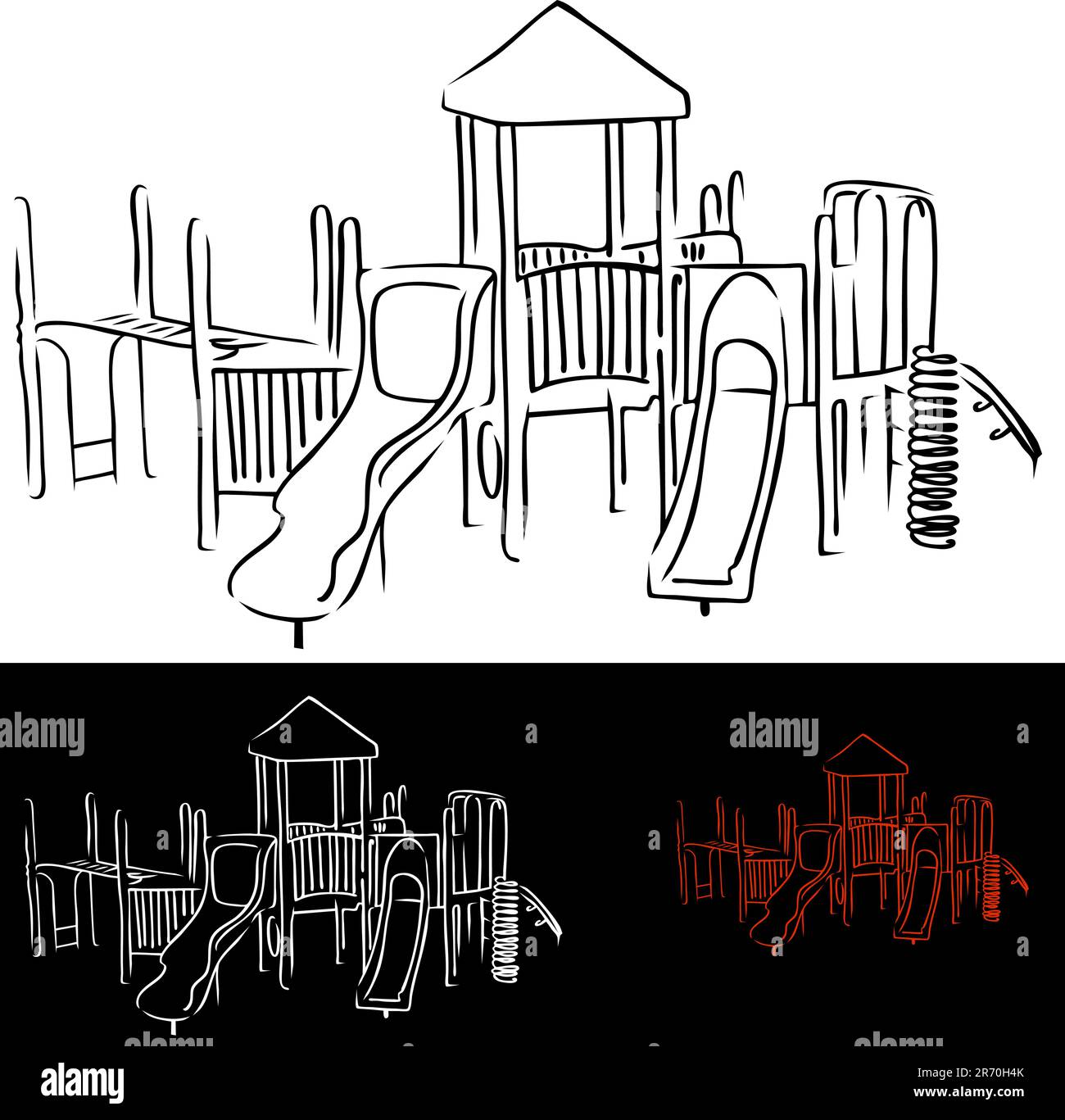 An image of children's playground equipment. Stock Vector