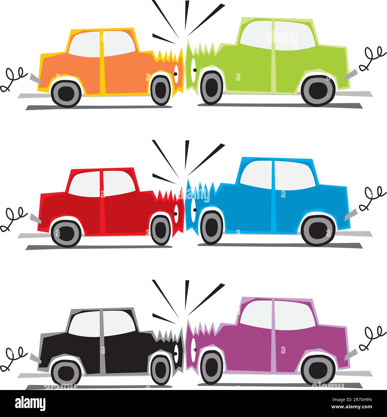 Crash cars Royalty Free Vector Image - VectorStock