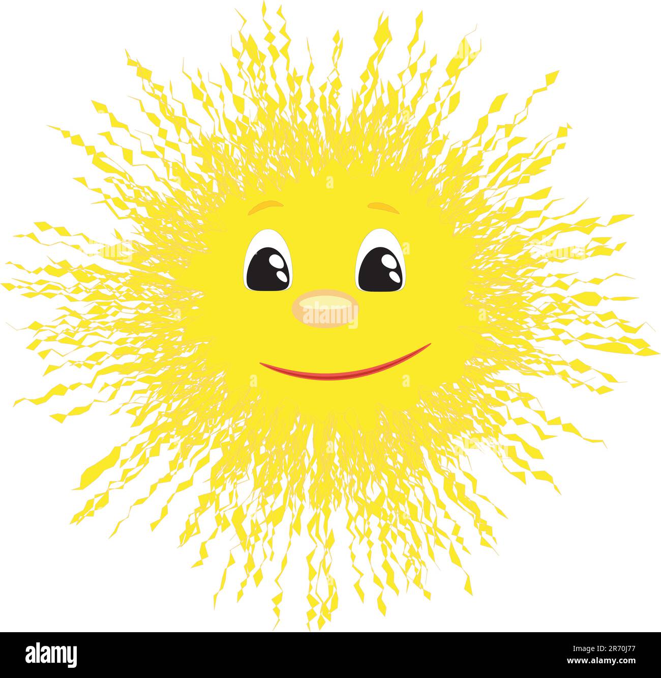 Big funny sun ,vector. Stock Vector
