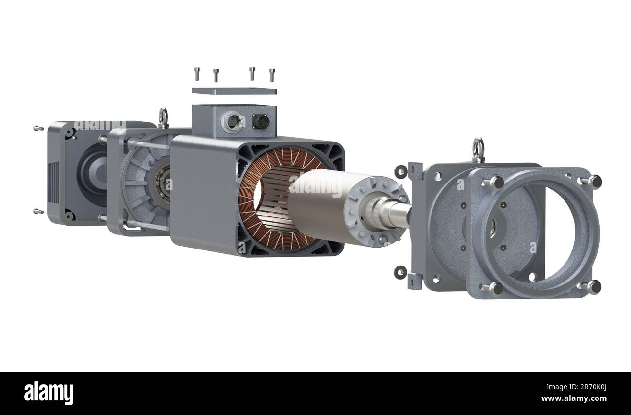 Spindle drive electric motor section view Stock Photo Alamy