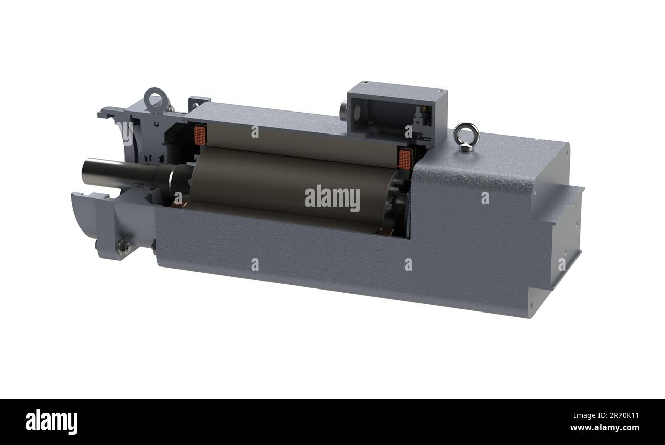 Spindle drive electric motor section view Stock Photo Alamy