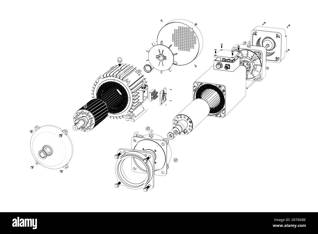 Electric motor Black and White Stock Photos & Images Alamy