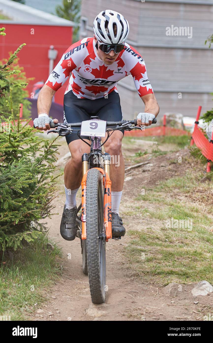 Lenzerheide, Schweiz. 11. Juni 2023. WOODS Carter GIANT FACTORY OFF-ROAD TEAM - XC während des U23 Cross Country Olympic Rennens der Männer am UCI Mou Stock Photo