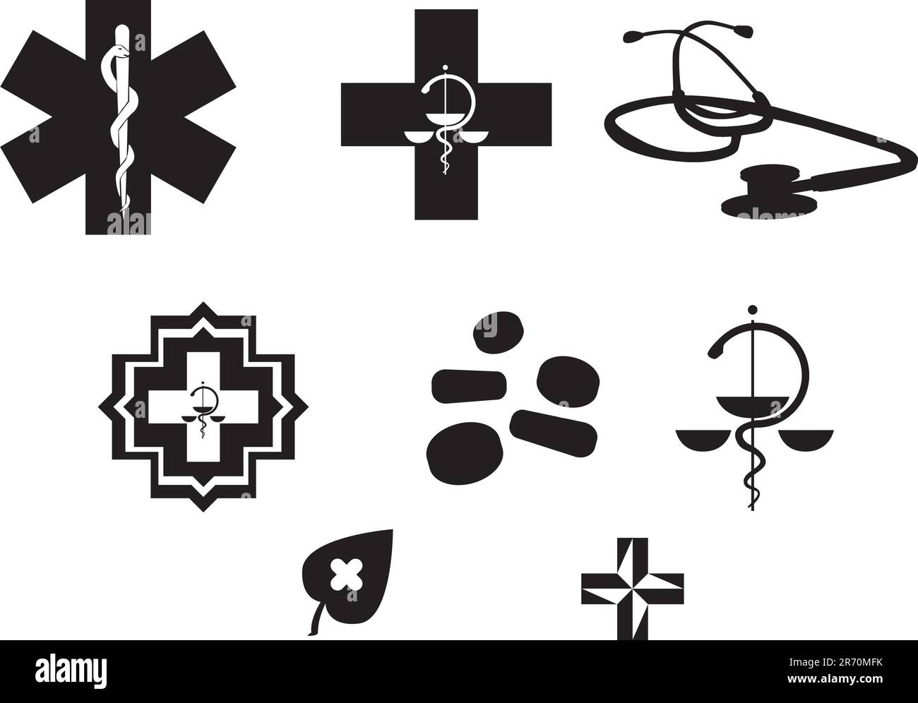 medical stuff black and white - illustration Stock Vector Image & Art ...