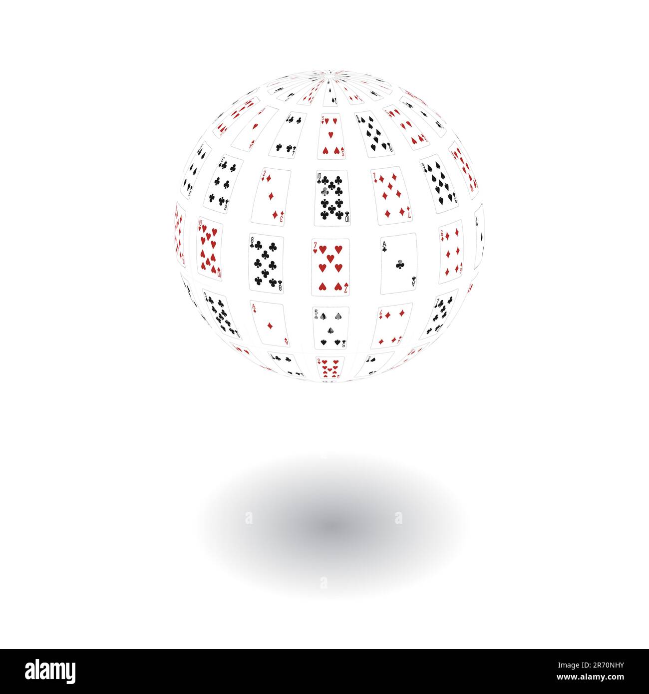 3d a sphere from playing cards on a white background. Vector Stock ...