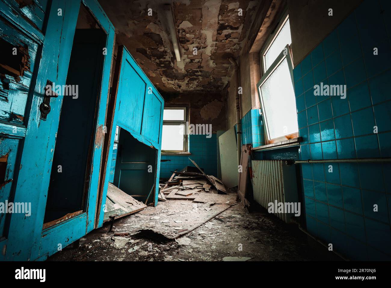 interior in a lost place bathroom Stock Photo