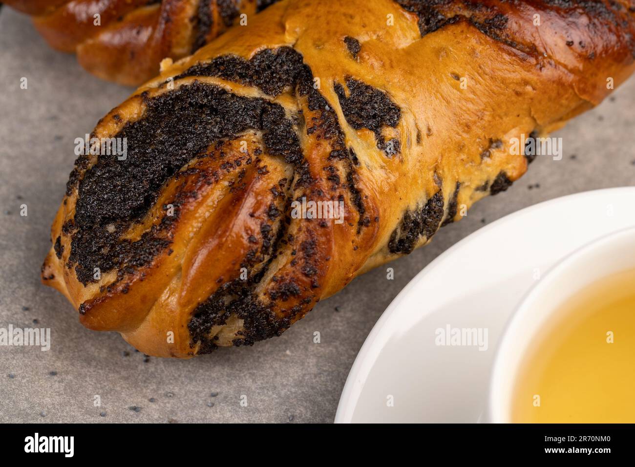 Wheat Bun with Poppy seed filling, sweet poppy seed filling is used in