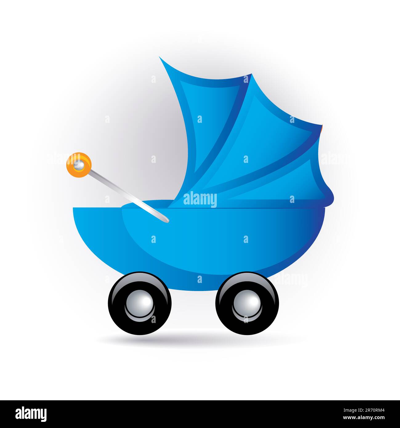 blue stroller Stock Vector