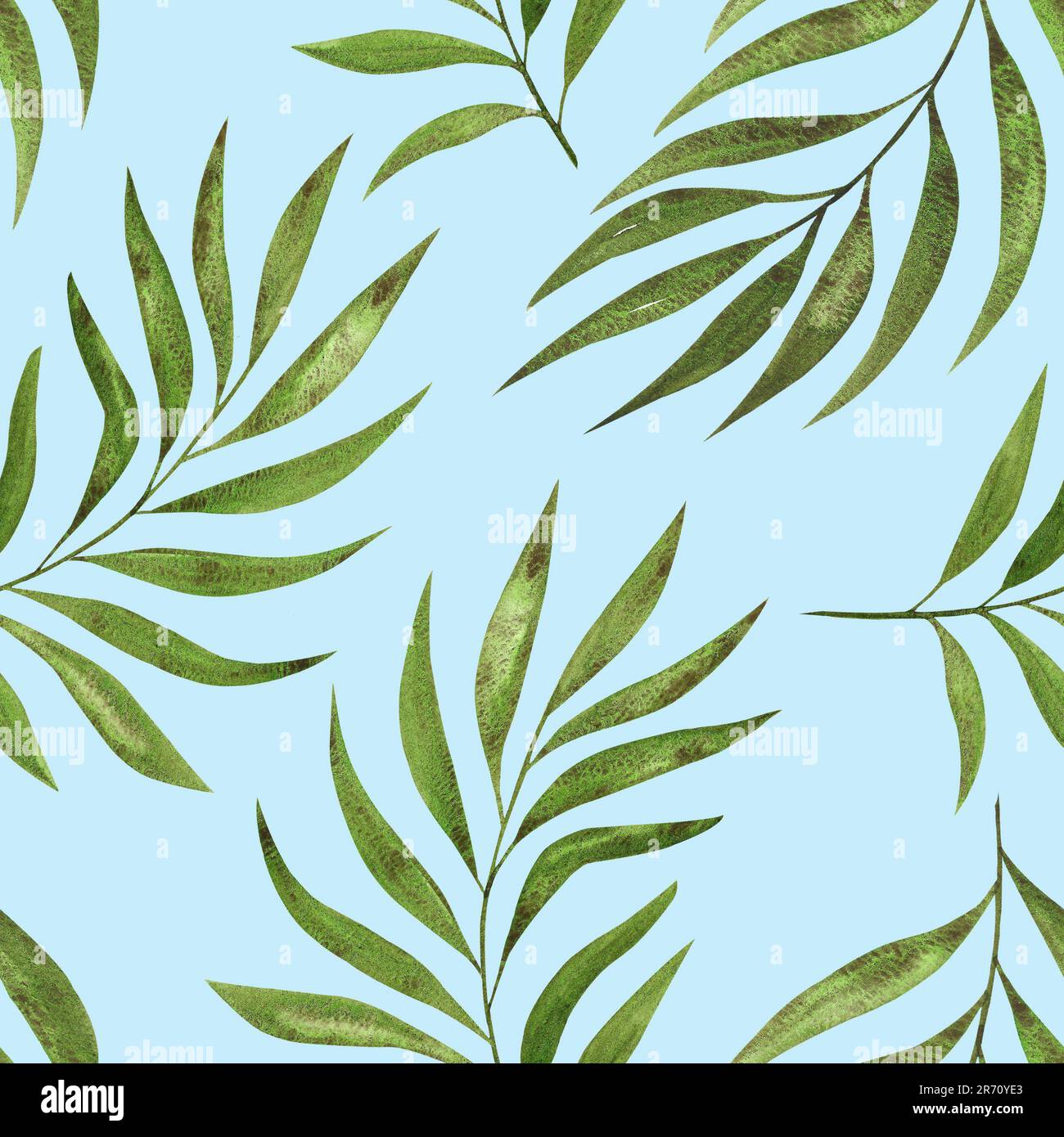 Seamless exotic pattern with tropical leaves on a white background ...