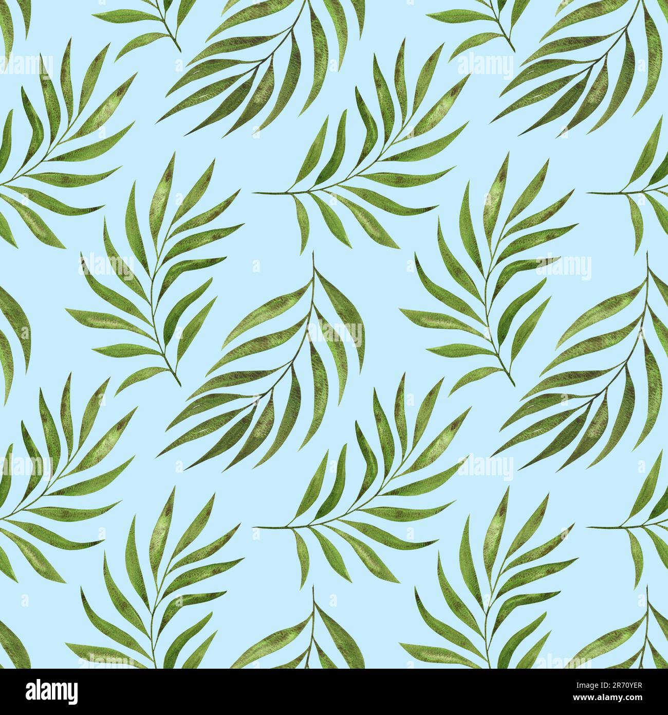 Seamless exotic pattern with tropical leaves on a white background ...