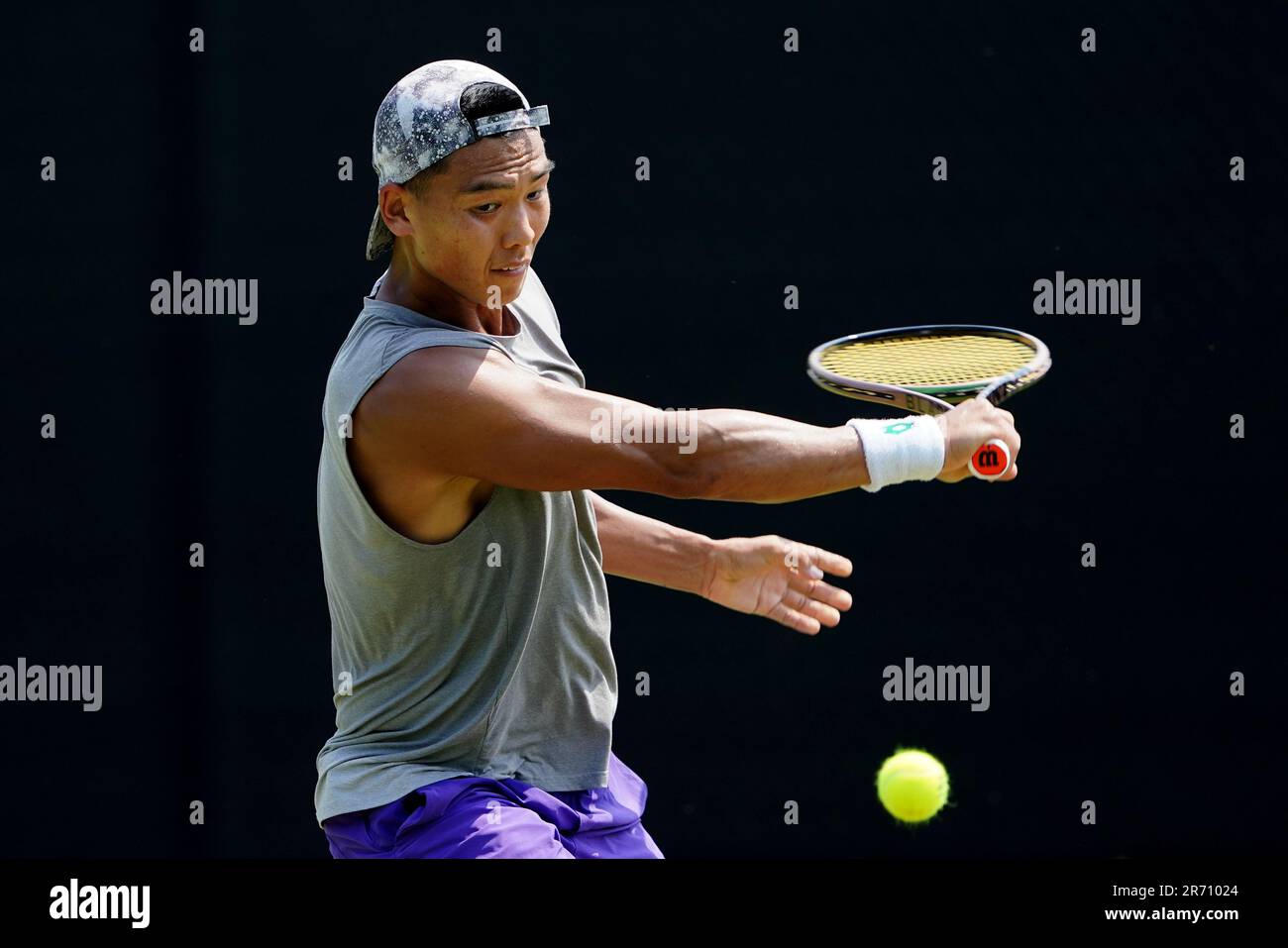 Li Tu in action against Rio Noguchi (not pictured) during day one of the Rothesay Open 2023 at the Nottingham Tennis Centre. Picture date: Monday June 12, 2023. Stock Photo