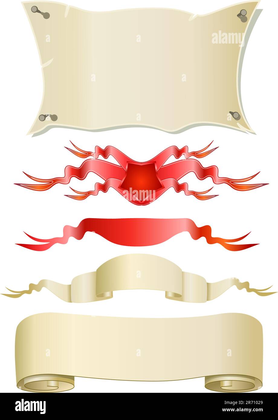 red scroll banner