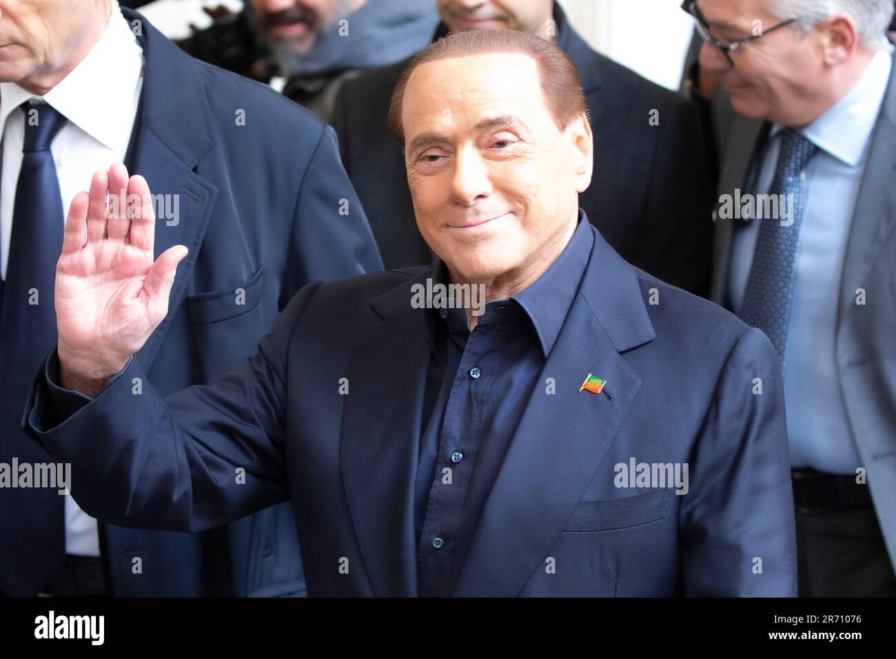 Milano, Italy, June 12, 2023 - Silvio Berlusconi died in Milan at the San Raffaele hospital at the age of 86. (in this photo Silvio Berlusconi  vote in election day in 2016) Credits: Luigi de Pompeis /Alamy  Live News Stock Photo