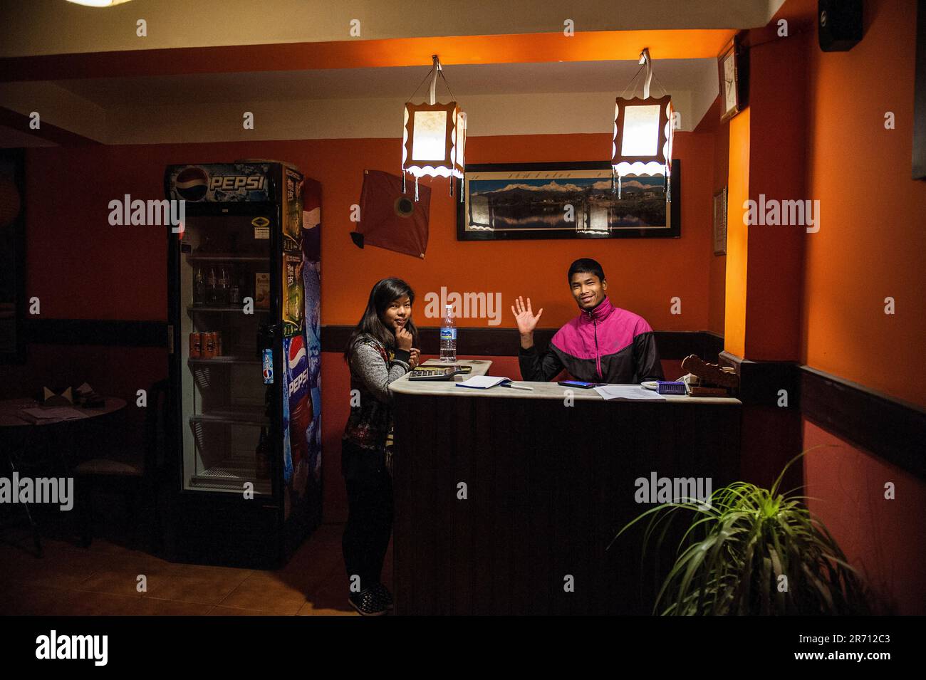 Nepal. Kathmandu. local restaurant Stock Photo Alamy