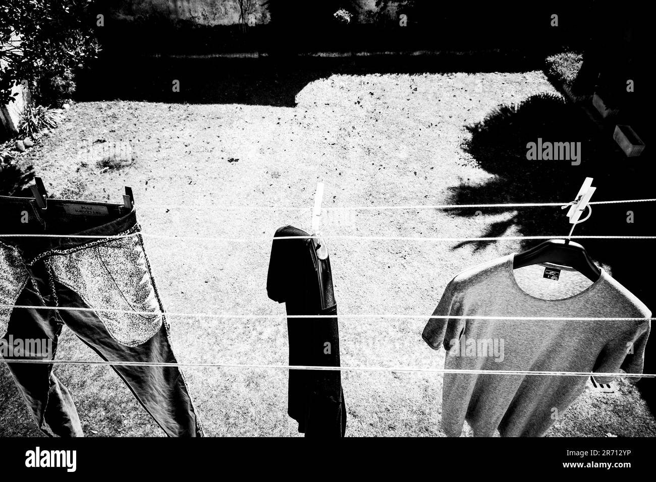 Washing white clothes Black and White Stock Photos & Images - Alamy