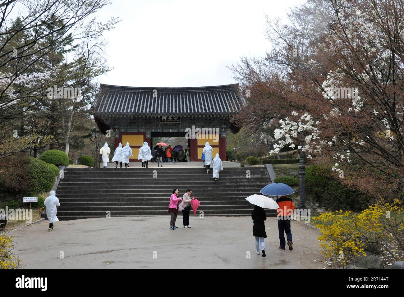 South Korea. Gyeongju. Tumuli park and Bulguksa temple Stock Photo