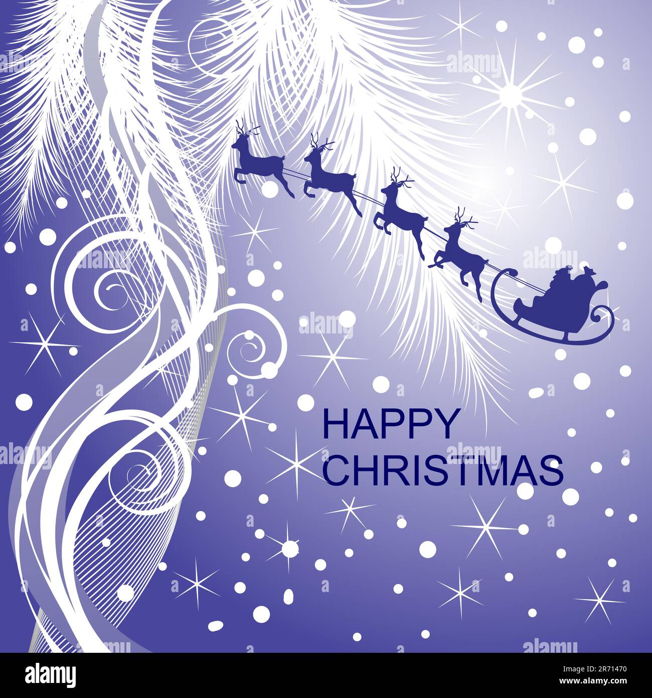 vector eps10 illustration of santa`s sleigh on an abstract stars ...