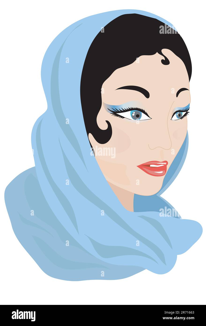 Woman in a scarf. Stock Vector