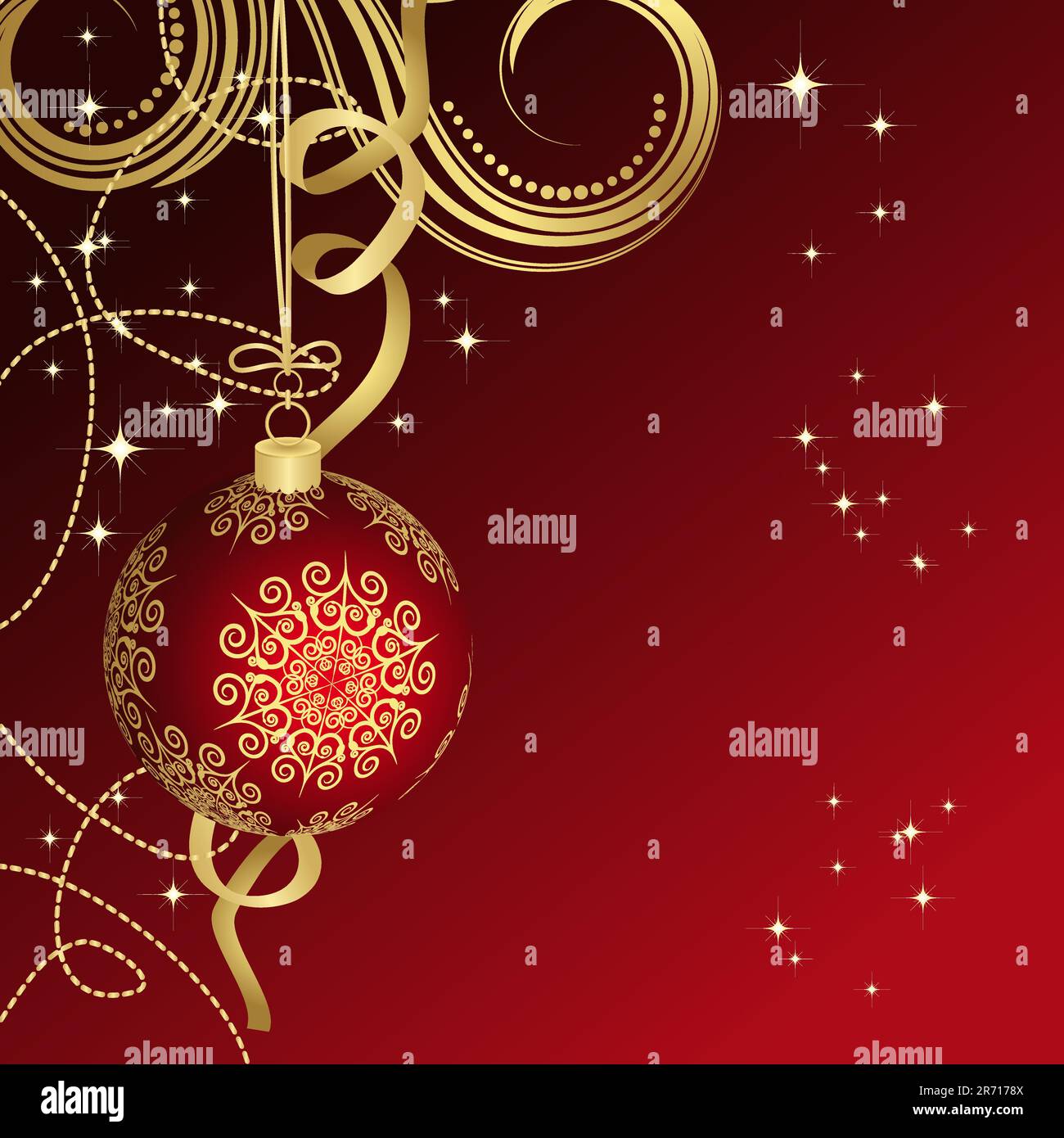 Red Christmas ball Illustration for your design Stock Vector Image ...