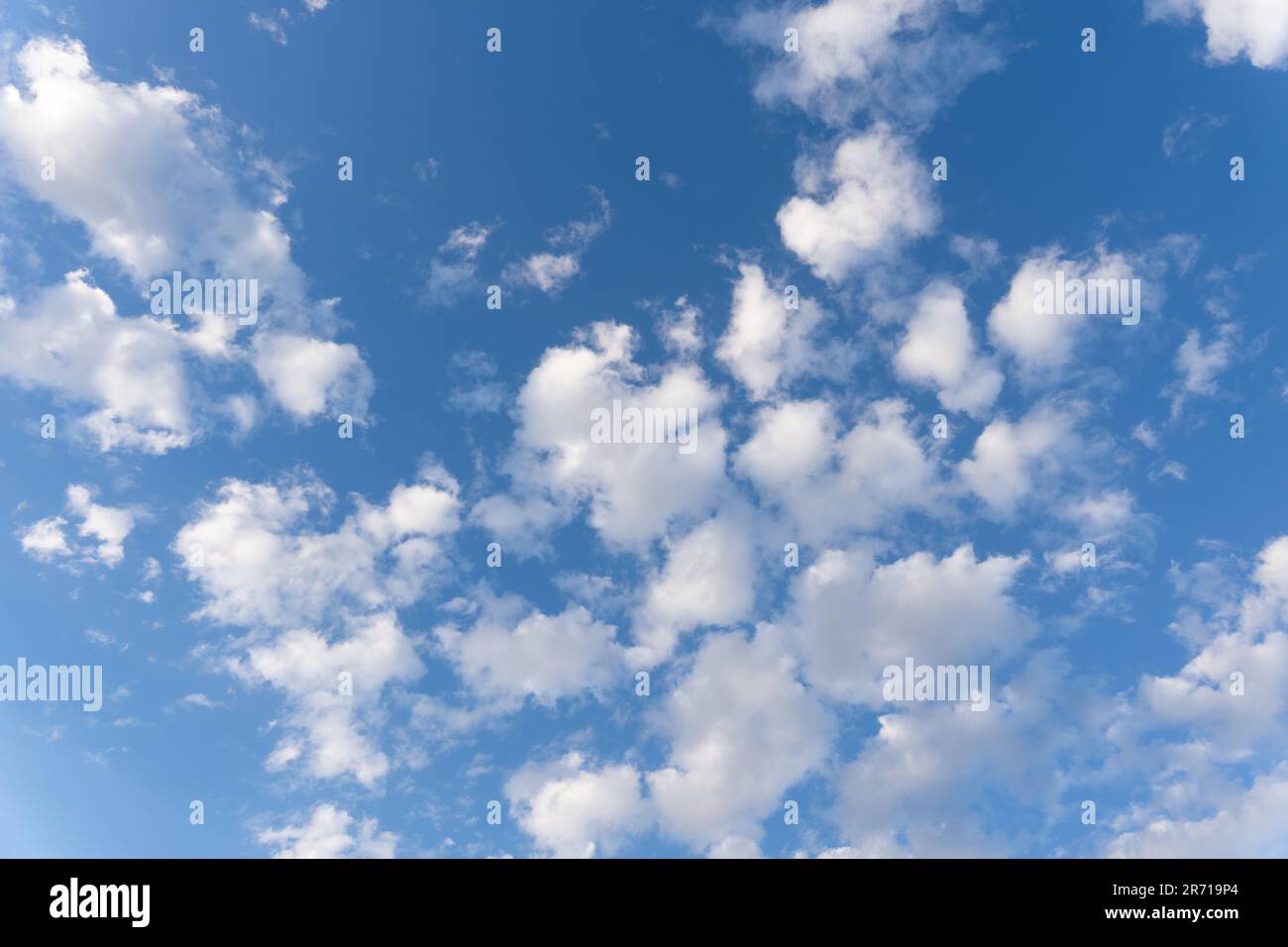 A spectacular view of a majestic blue sky, with wispy white clouds ...