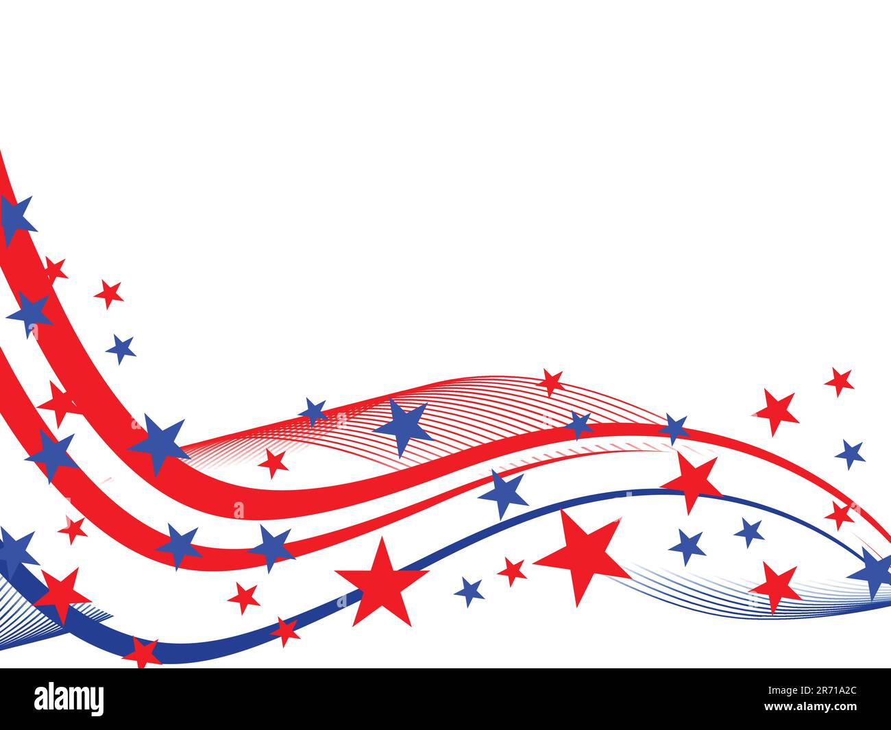 vector illustration eps10 of stars and stripes on colorful waves Stock ...