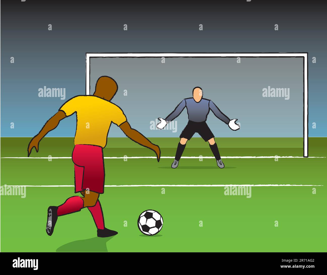 Soccer player getting ready to shoot on goal Stock Vector Image & Art