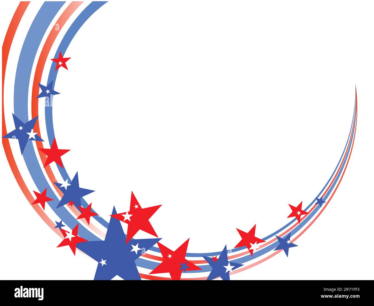 vector illustration eps10 of stars and stripes on colorful waves Stock ...