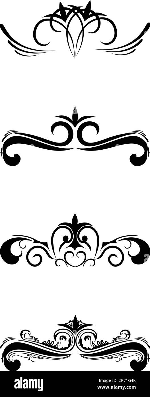 Swirl elements and monograms for design and decorate. Stock Vector