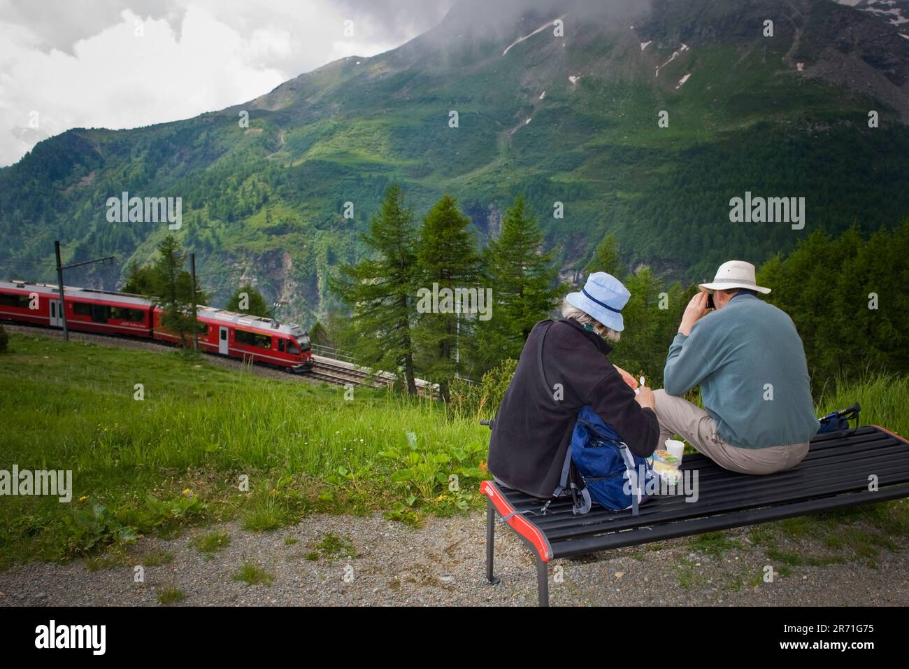 Switzerland, Canton Grisons, Bernina express Stock Photo