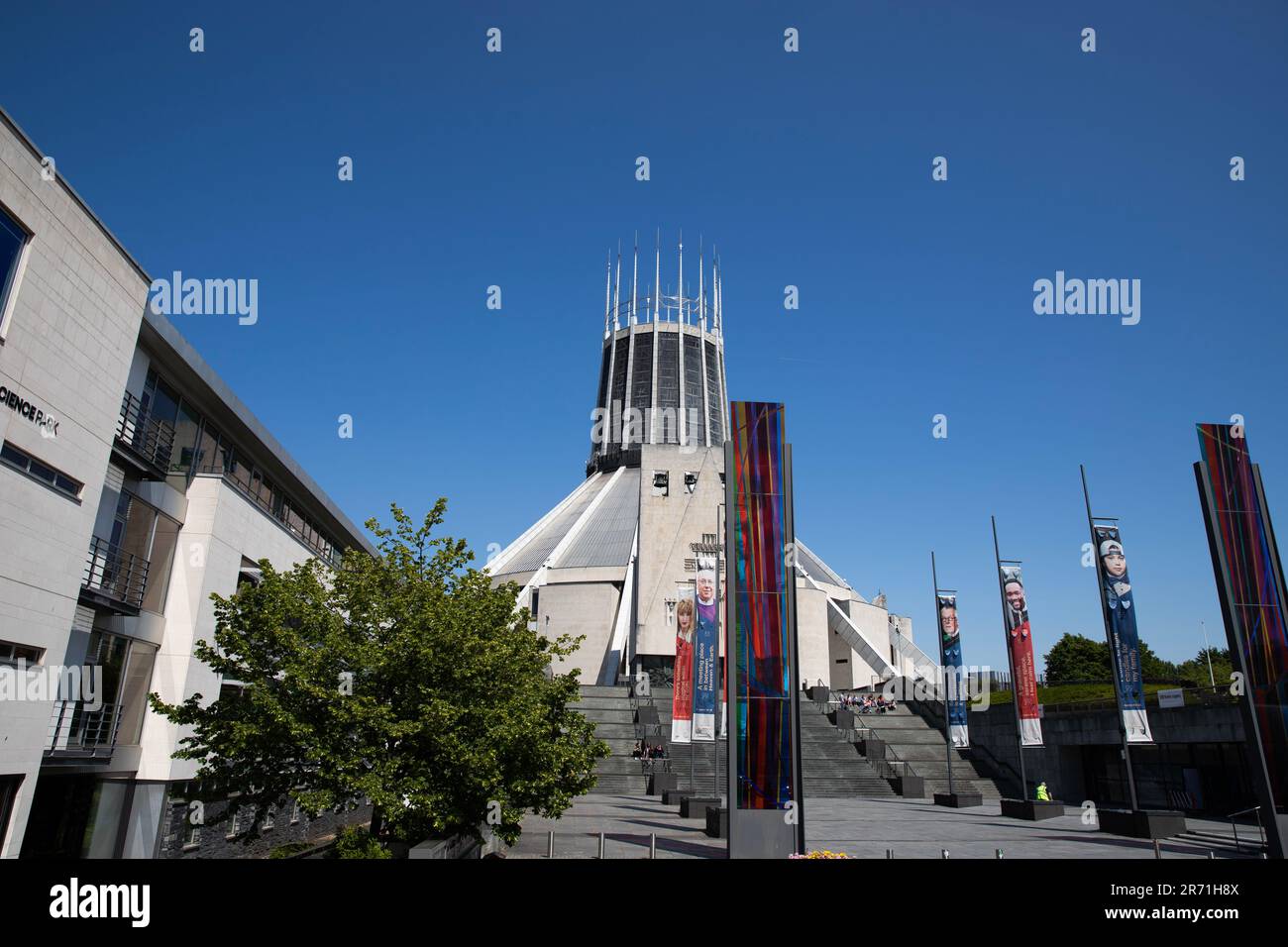 The Grade II listed Liverpool Metropolitan (Roman Catholic) Cathedral (architect Frederick Gibberd) in Liverpool, England. Stock Photo