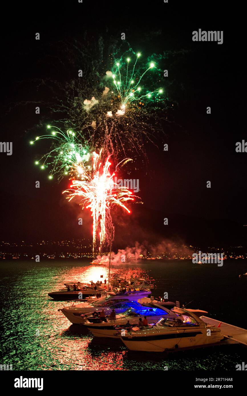 Switzerland, Canton Ticino, Ascona, Fireworks Stock Photo Alamy